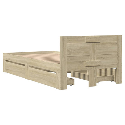 Giroletto con Testiera Rovere Sonoma 90x190cm Legno Multistrato