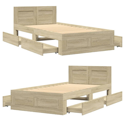 Giroletto con Testiera Rovere Sonoma 90x190cm Legno Multistrato