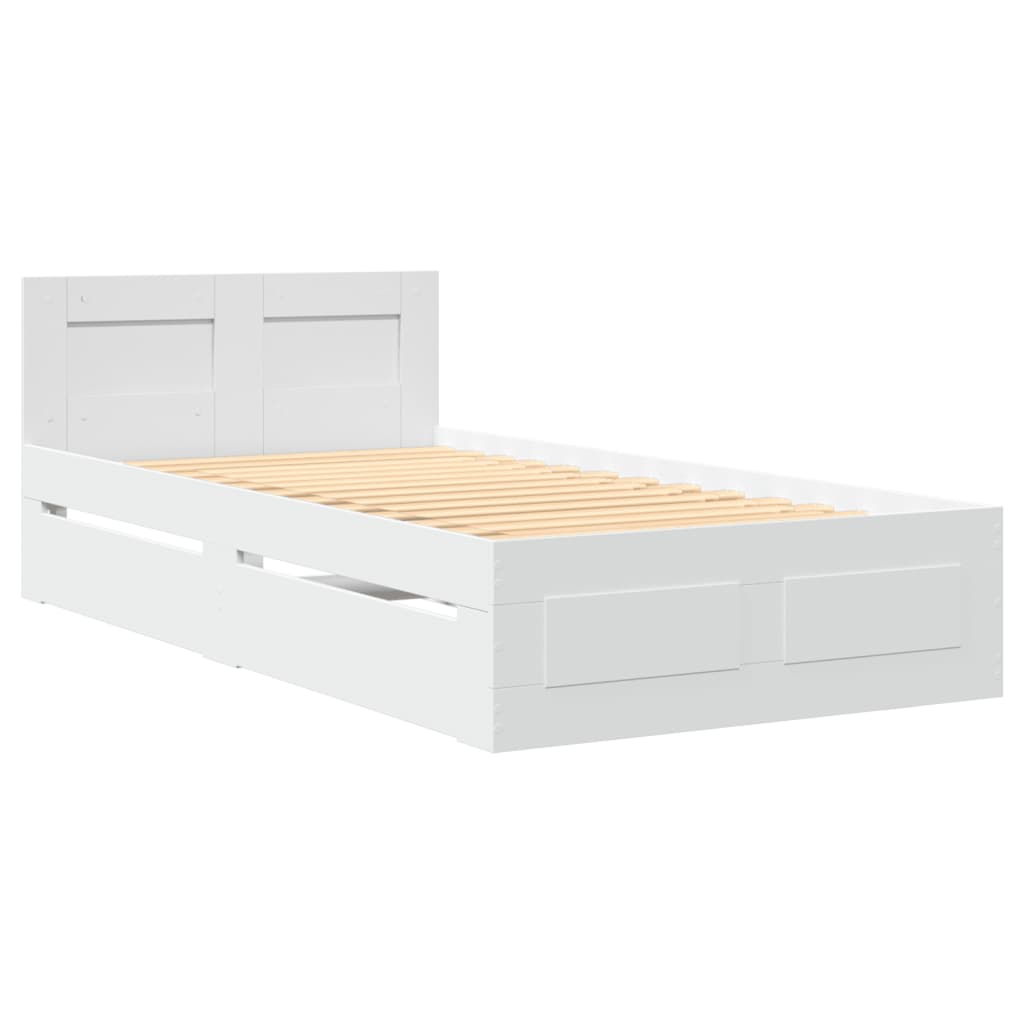 Giroletto con Testiera Bianco 75x190 cm in Legno Multistrato - homemem39