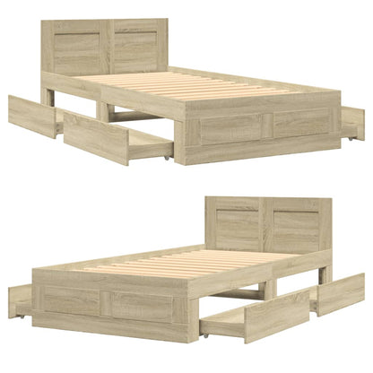 Giroletto con Testiera Rovere Sonoma 75x190cm Legno Multistrato