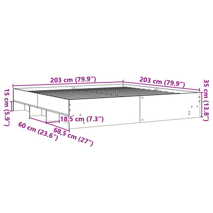 Giroletto senza Materasso Rovere Sonoma 200x200cm in Truciolato | homemem39