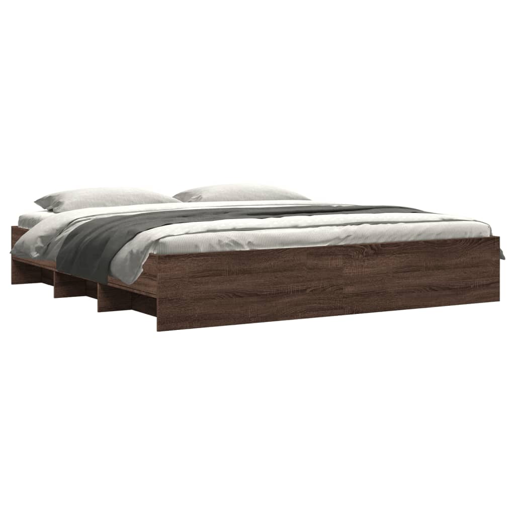 Giroletto senza Materasso Rovere Marrone 200x200 cm Truciolato | homemem39