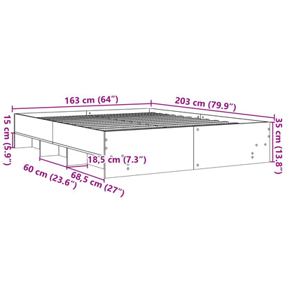 Giroletto senza Materasso Grigio Sonoma 160x200 cm Truciolato | homemem39