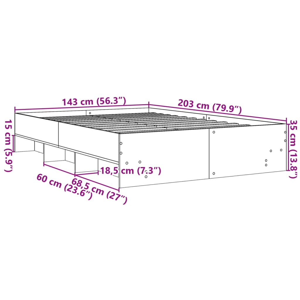 Giroletto Grigio Cemento 140x200 cm in Legno Multistrato | homemem39