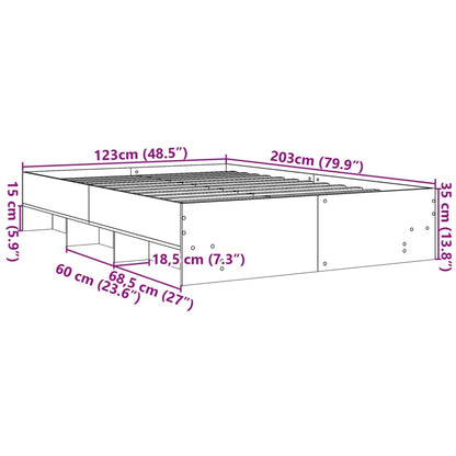 Giroletto senza Materasso Rovere Marrone 120x200 cm Truciolato | homemem39