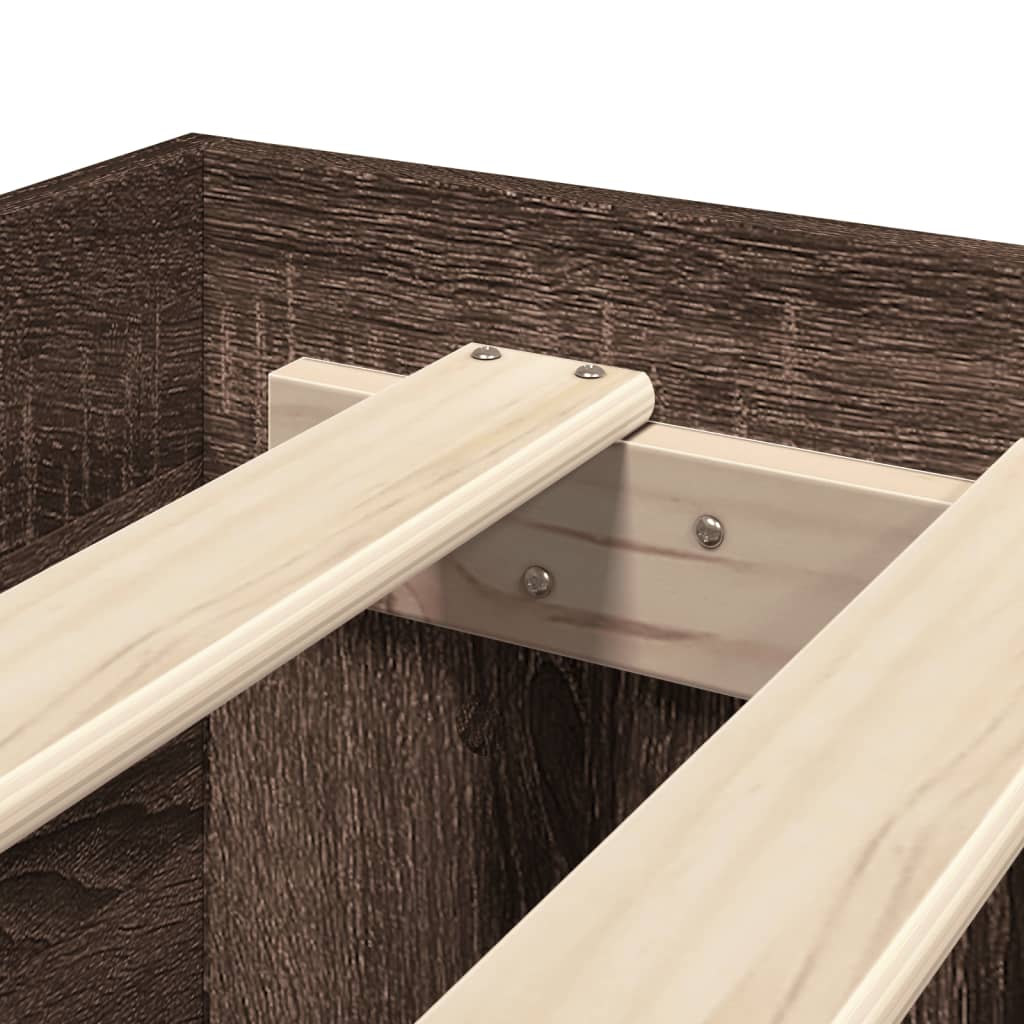 Giroletto senza Materasso Rovere Marrone 100x200 cm Truciolato - homemem39