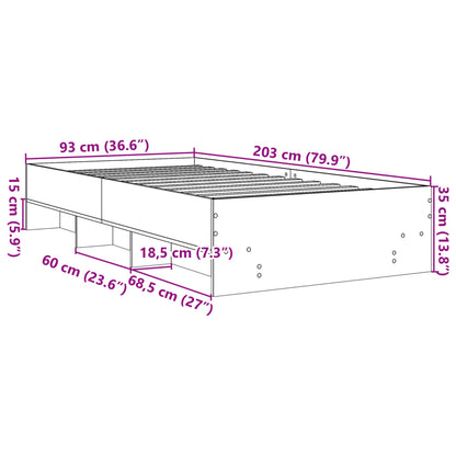 Giroletto senza Materasso Rovere Marrone 90x200cm in Truciolato | homemem39