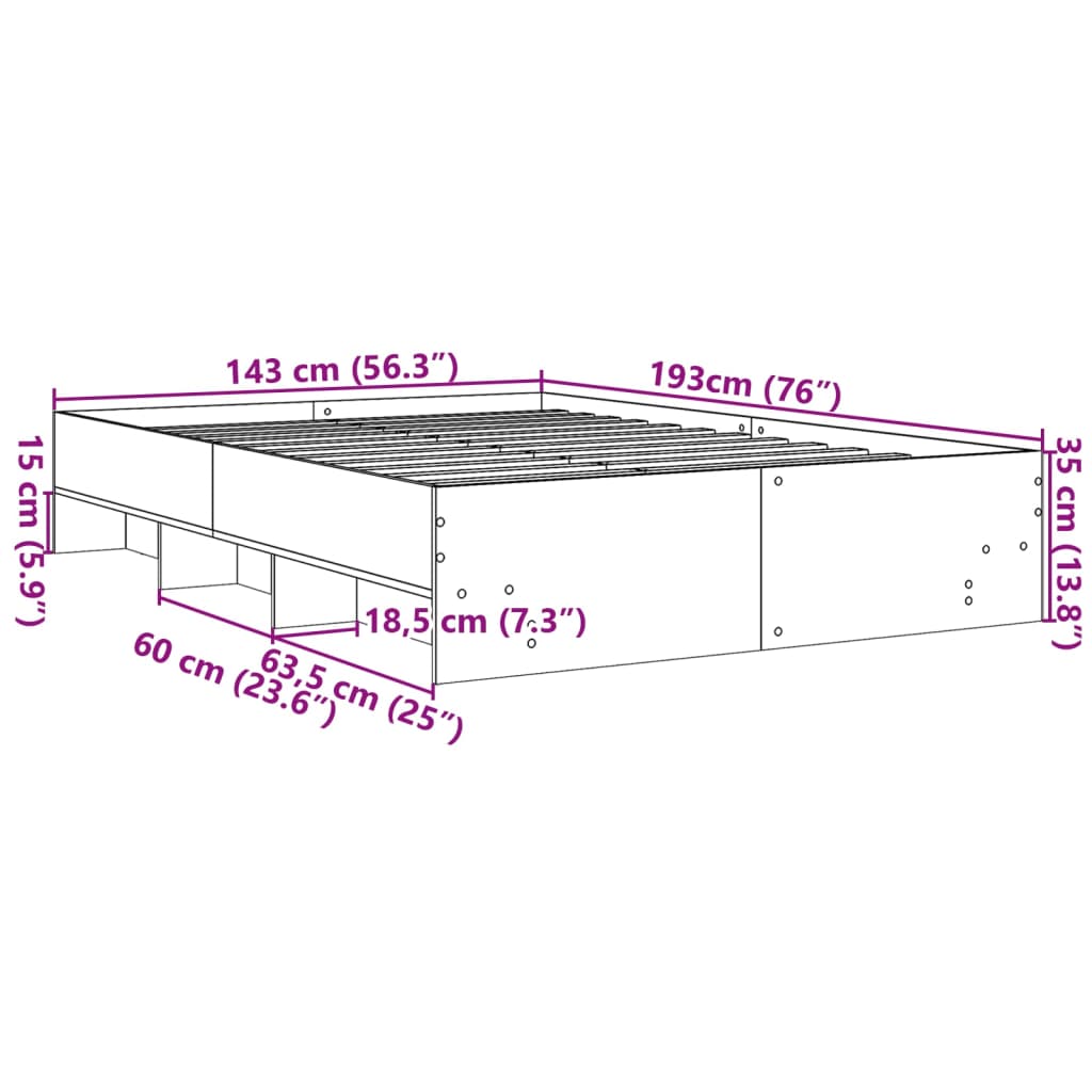 Giroletto Bianco 140x190 cm in Legno Multistrato | homemem39