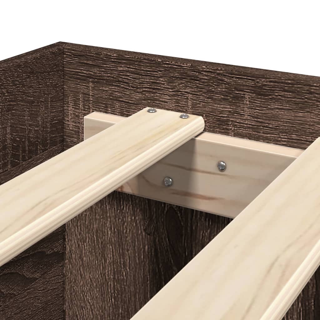 Giroletto senza Materasso Rovere Marrone 140x190 cm Truciolato