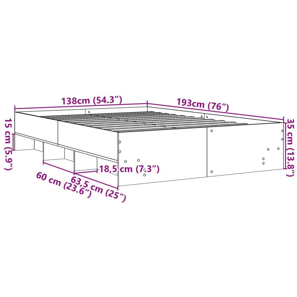 Giroletto Bianco 135x190 cm in Legno Multistrato | homemem39