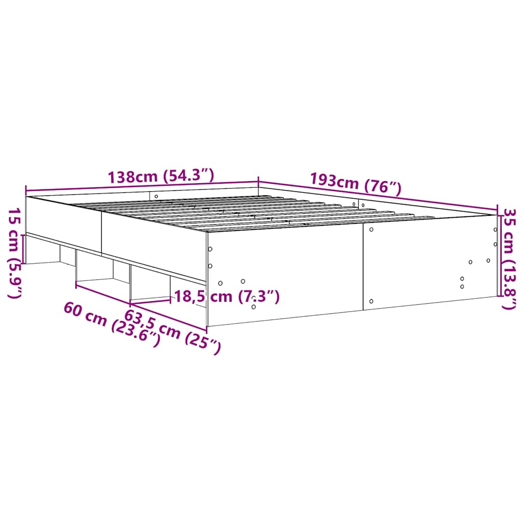 Giroletto Rovere Fumo 135x190 cm in Legno Multistrato | homemem39