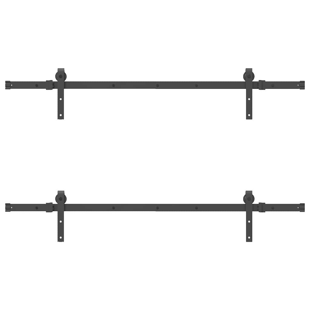Kit di Binari per Porte Scorrevoli 152,5 cm Acciaio Nero | homemem39