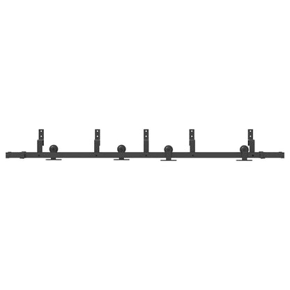 Kit di Binari per Porte Scorrevoli 213,5 cm Acciaio Nero | homemem39