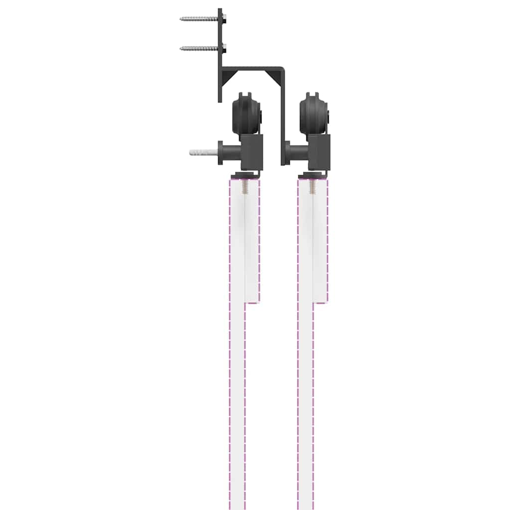 Kit di Binari per Porte Scorrevoli 213,5 cm Acciaio Nero | homemem39