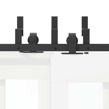 Kit di Binari per Porte Scorrevoli 183 cm Acciaio Nero | homemem39
