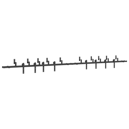 Kit di Binari per Porte Scorrevoli 427 cm Acciaio Nero | homemem39