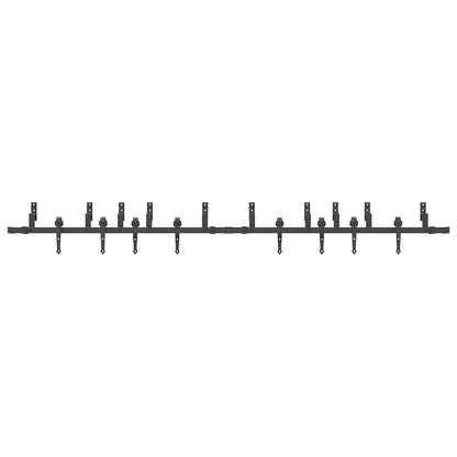 Kit di Binari per Porte Scorrevoli 305 cm Acciaio Nero | homemem39
