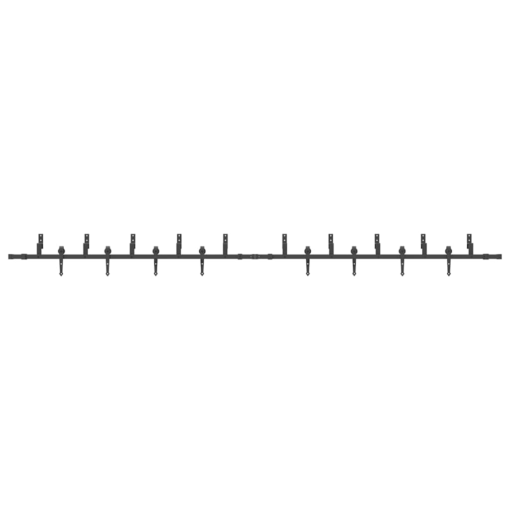 Kit di Binari per Porte Scorrevoli 427 cm Acciaio Nero | homemem39
