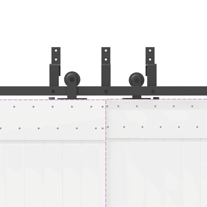 Kit di Binari per Porte Scorrevoli 427 cm Acciaio Nero | homemem39