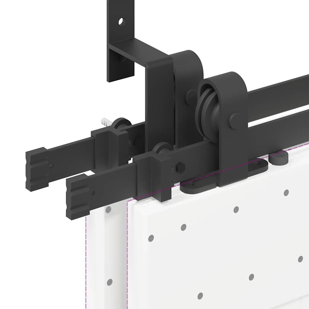 Kit di Binari per Porte Scorrevoli 400 cm Acciaio Nero | homemem39