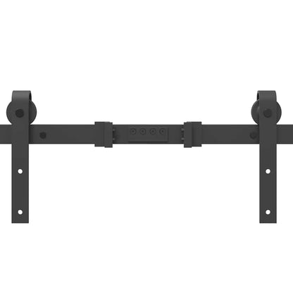 Kit di Binari per Porte Scorrevoli 305 cm Acciaio Nero | homemem39
