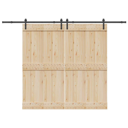 Kit di Binari per Porte Scorrevoli 305 cm Acciaio Nero | homemem39