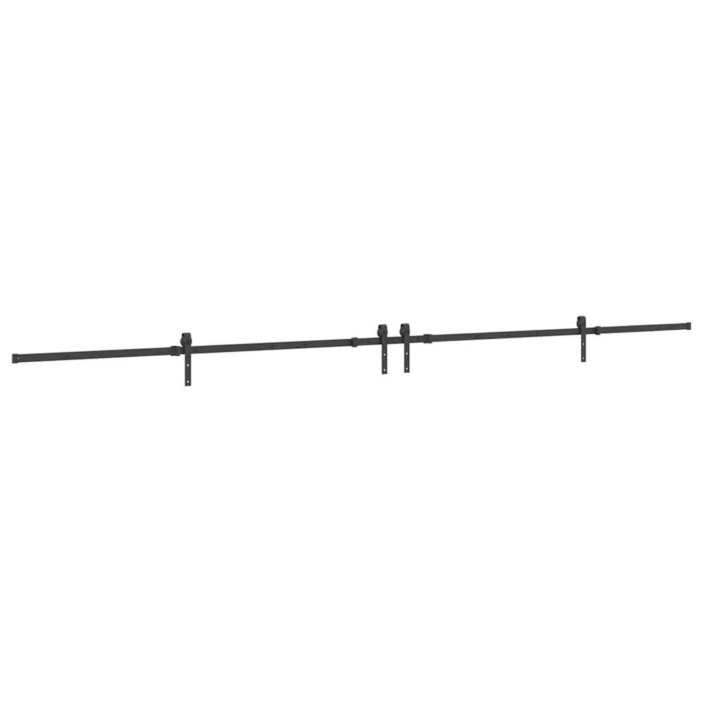 Kit di Binari per Porte Scorrevoli 427 cm Acciaio Nero | homemem39