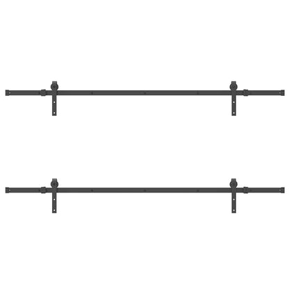 Kit di Binari per Porte Scorrevoli 427 cm Acciaio Nero | homemem39