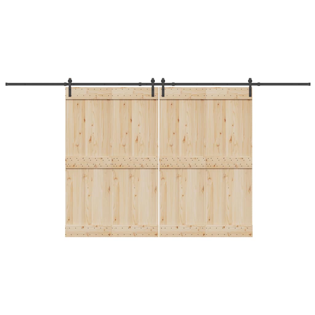 Kit di Binari per Porte Scorrevoli 427 cm Acciaio Nero | homemem39