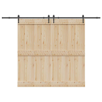 Kit di Binari per Porte Scorrevoli 305 cm Acciaio Nero | homemem39