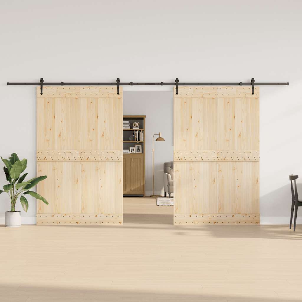 Kit di Binari per Porte Scorrevoli 427 cm Acciaio Nero | homemem39