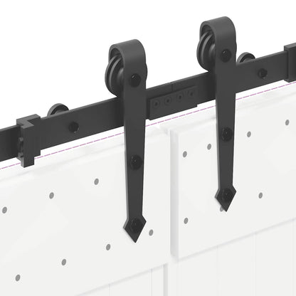 Kit di Binari per Porte Scorrevoli 427 cm Acciaio Nero | homemem39
