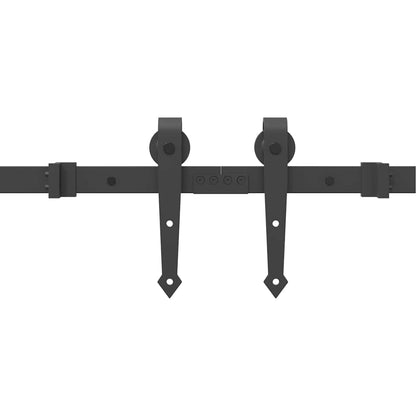Kit di Binari per Porte Scorrevoli 427 cm Acciaio Nero | homemem39