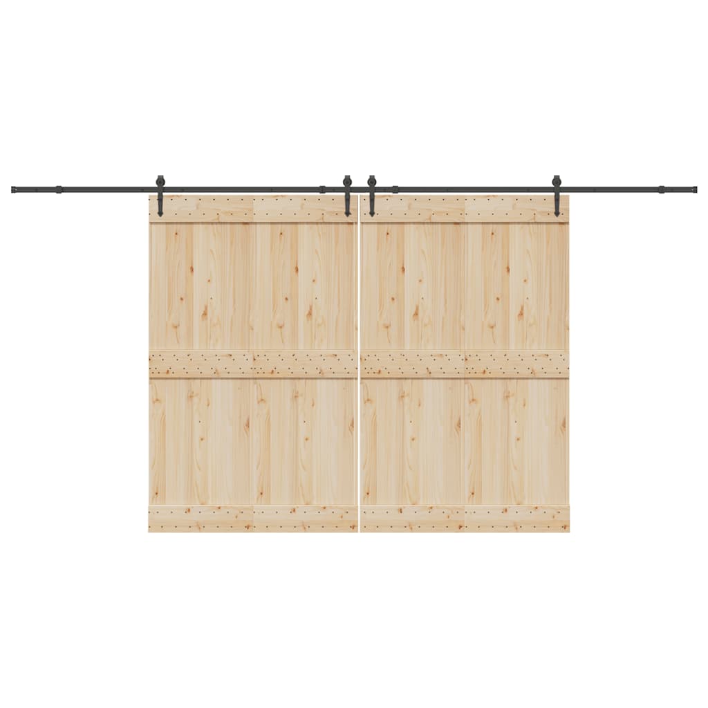 Kit di Binari per Porte Scorrevoli 427 cm Acciaio Nero | homemem39