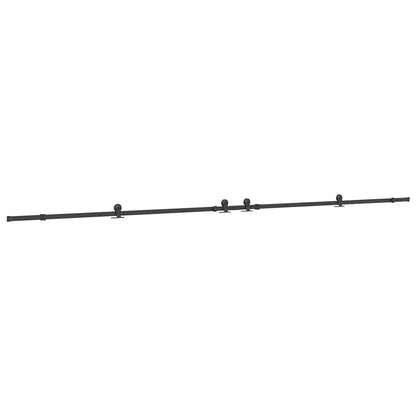 Kit di Binari per Porte Scorrevoli 427 cm Acciaio Nero | homemem39