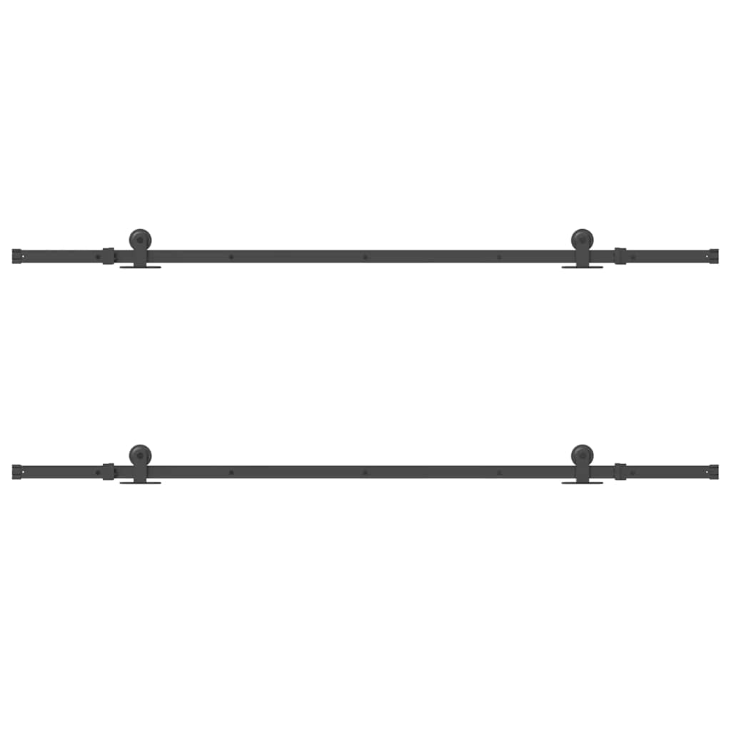 Kit di Binari per Porte Scorrevoli 427 cm Acciaio Nero | homemem39
