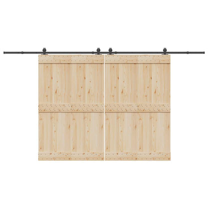 Kit di Binari per Porte Scorrevoli 400 cm Acciaio Nero