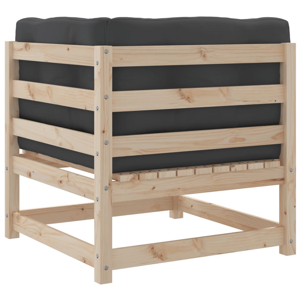 Set Divani Giardino 3 pz con Cuscini in Legno Massello di Pino | homemem39