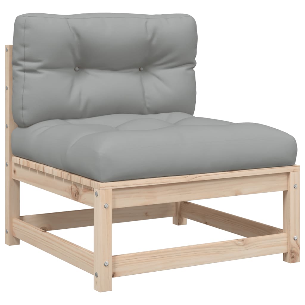 Set Divani Giardino 3 pz con Cuscini in Legno Massello di Pino | homemem39