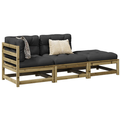 Set Divani da Giardino 3pz con Cuscini Legno Impregnato di Pino | homemem39