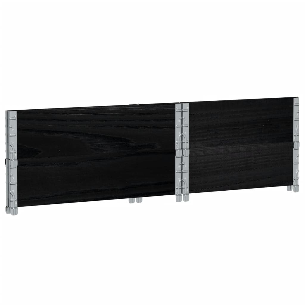 Paretali per Pallet 2 pz Neri 80x60cm in Legno Massello di Pino
