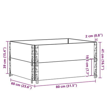 Paretali per Pallet 2 pz Neri 80x60cm in Legno Massello di Pino | homemem39