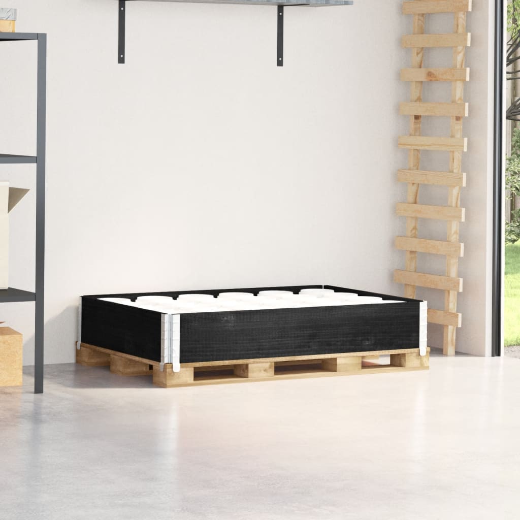 Paretale per Pallet Nero 120x80 cm in Legno Massello di Pino | homemem39