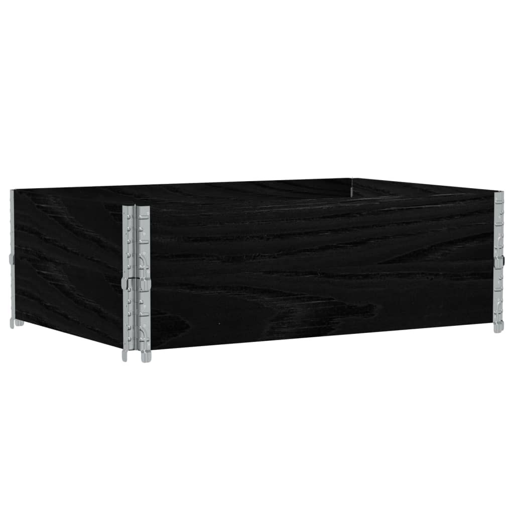 Paretali per Pallet 2 pz Neri 120x80cm Legno Massello di Pino | homemem39