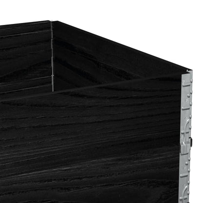 Paretali per Pallet 2 pz Neri 120x80cm Legno Massello di Pino | homemem39