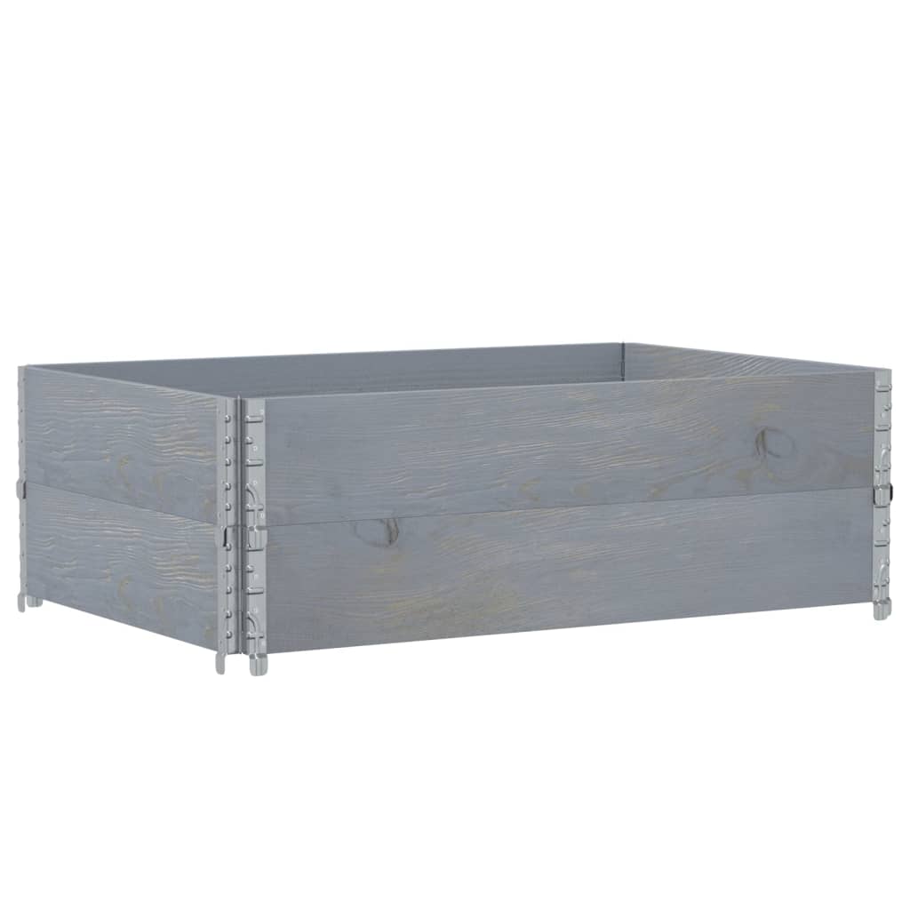 Paretali per Pallet 2pz Grigi 120x80cm Legno Massello di Pino | homemem39