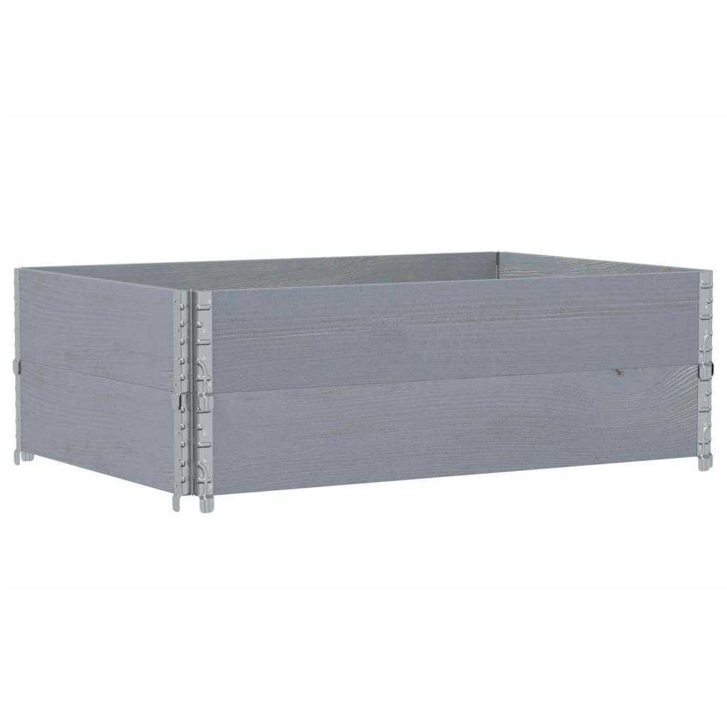 Paretali per Pallet 2pz Grigi 120x80cm Legno Massello di Pino | homemem39