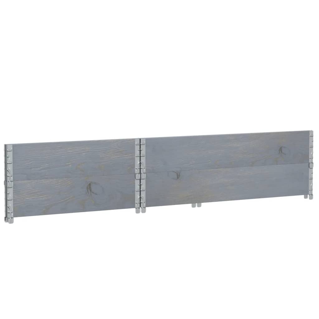 Paretali per Pallet 2pz Grigi 120x80cm Legno Massello di Pino | homemem39