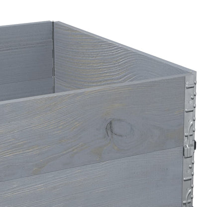 Paretali per Pallet 2pz Grigi 120x80cm Legno Massello di Pino | homemem39
