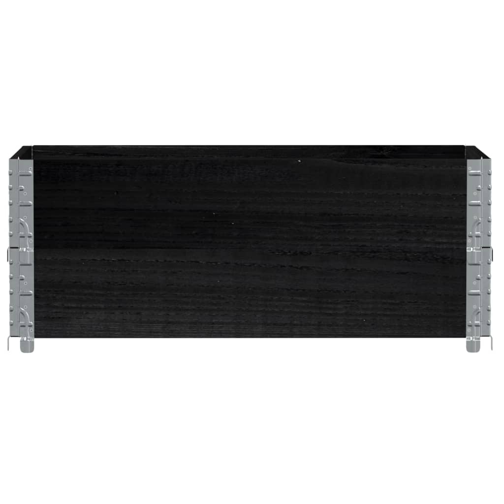 Paretali per Pallet 2 pz Neri 100x50cm Legno Massello di Pino | homemem39